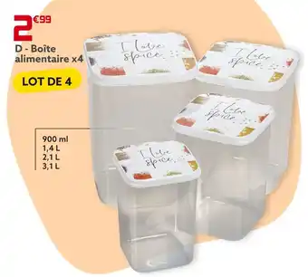 Gifi Boîte alimentaire x4 offre