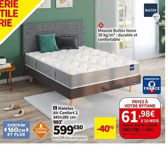 Conforama Bultex matelas mousse air confort 2 offre