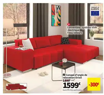 Conforama Canape d'angle de relaxation orion offre