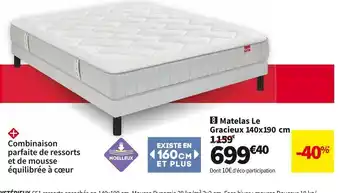 Conforama Matelas ressorts ensachés le gracieux offre
