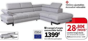 Conforama Canape d'angle convertible selva offre