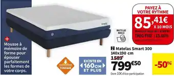 Conforama Dunlopillo matelas smart 300 140x190 cm offre