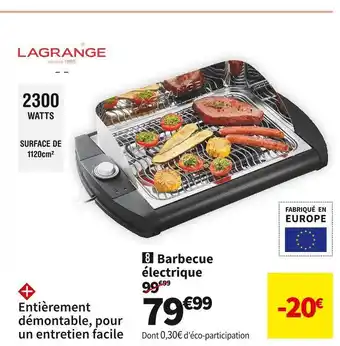 Conforama Lagrange barbecue électrique offre