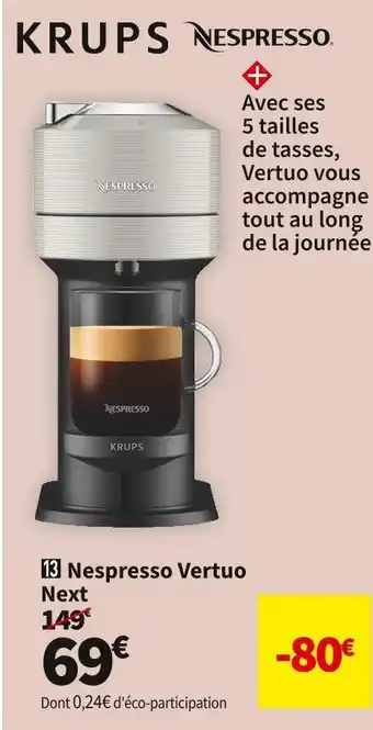 Conforama Krups nespresso vertuo next yy4298fd offre