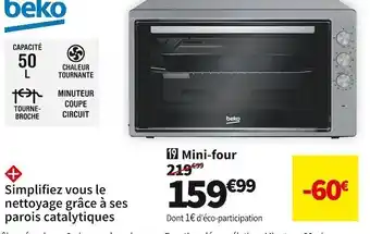 Conforama Beko mini-four beko bmf50cs offre