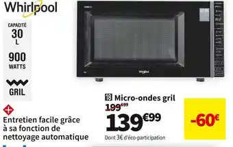 Conforama Whirlpool micro-ondes gril mwp303b offre