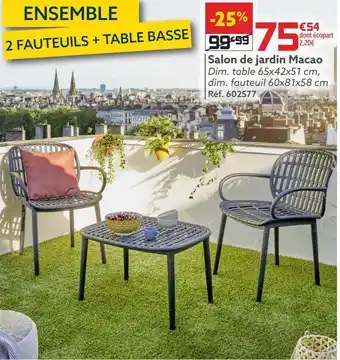 Gifi Salon de jardin macao offre