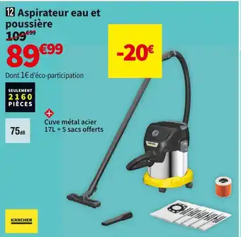 Conforama Karcher  aspirateur eau et poussière kwd 3 s v-15/4/20 17l offre
