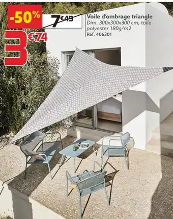 Gifi Voile d'ombrage triangle offre