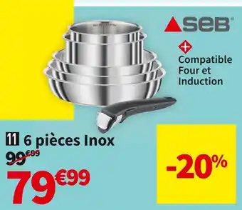 Conforama Seb  6 pièces inox compact offre