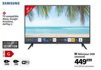 Conforama Samsung téléviseur uhd connecté ue50au7025kxxc offre
