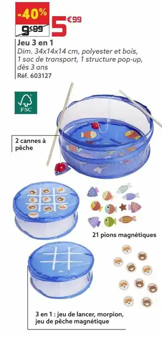 Gifi Jeu 3 en 1 offre