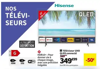 Conforama Hisense téléviseur uhd qled connecté hisense 43e77kq offre