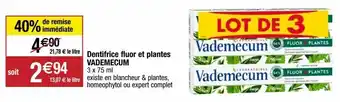 Migros Dentifrice vademecum offre