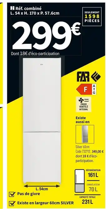 Conforama Far  réf. combiné cb2323nfw offre