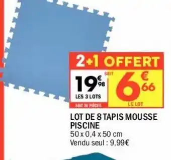 La Foir'Fouille Lot de 8 tapis mousse piscine offre