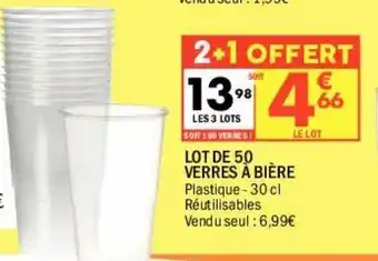 La Foir'Fouille Lot de 50 verres a bière offre