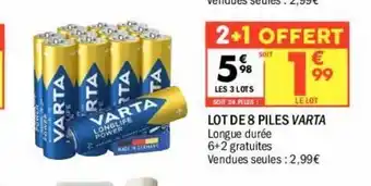La Foir'Fouille Lot de 8 piles varta offre