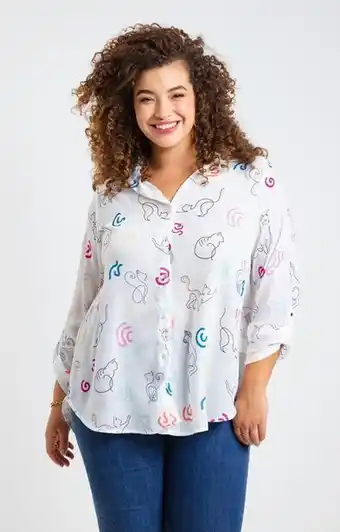 Chemise fluide avec imprimés chats