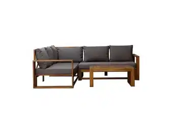 Bricomarché Salon de jardin belharra en bois d'acacia 4 places coloris gris offre