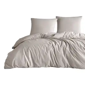 E.Leclerc Parure de lit uni - beige dimensions - 140x200 offre