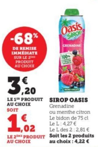 Super U SIROP OASIS offre