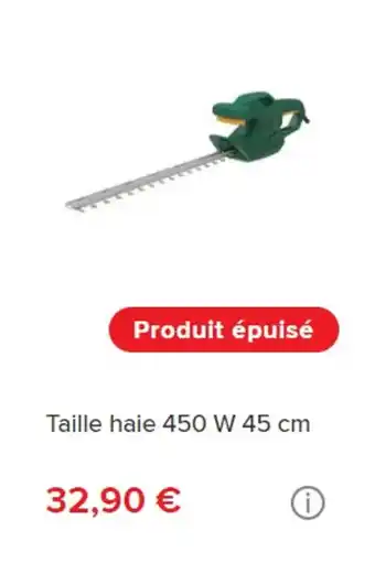 Brico Dépôt Taille haie 450 W 45 cm offre