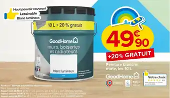 Castorama Peinture blanche mate, les 10 L offre