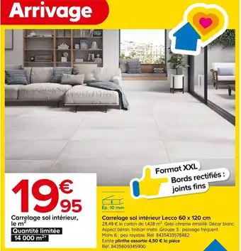 Castorama Carrelage sol intérieur Lecco 60 x 120 cm offre