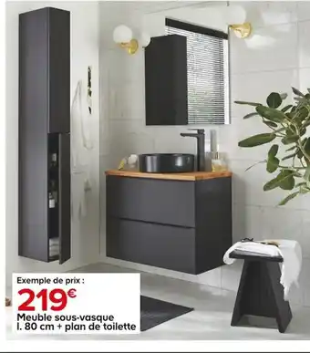 Castorama Meuble sous-vasque I. 80 cm + plan de toilette offre