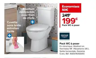 Castorama Pack WC à poser offre