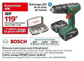 Castorama Perceuse à percussion sans fil 18V/2 Ah offre