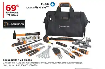 Sac à outils + 74 pièces