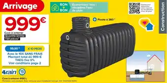 Castorama Cuve à enterrer 4100 L offre