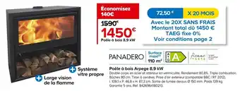Castorama Poêle à bois Arpege 8,9 kW offre