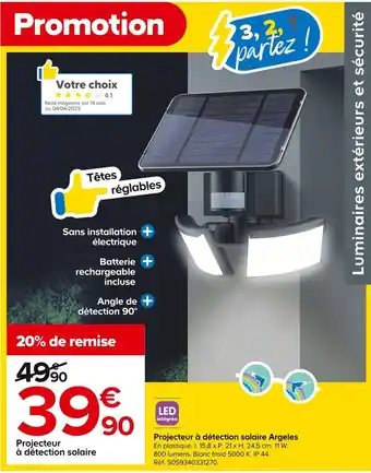 Projecteur à détection solaire Argeles