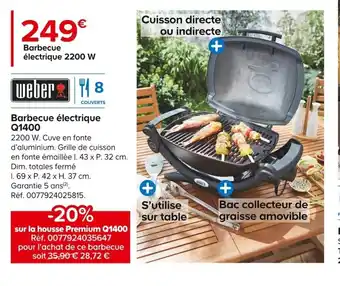 Castorama Barbecue électrique Q1400 offre