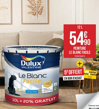 Bricorama PEINTURE LE BLANC FACILE offre