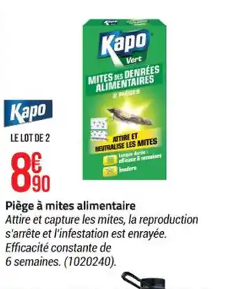 Piège à mites alimentaire