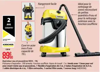 Bricorama Aspirateur eau et poussières WD3 - 19L offre