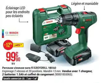 Bricorama Perceuse visseuse sans fil EASYDRILL 18V40 offre