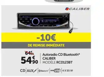 Autoradio CD Bluetooth CALIBER Modele RCD123BT