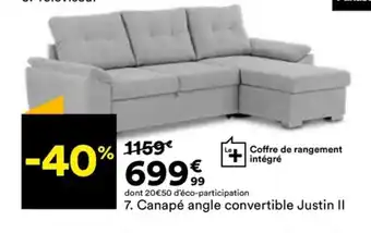 BUT Canapé angle convertible Justin II offre