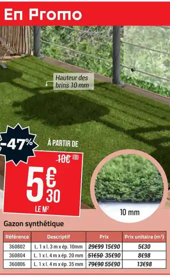 Bricorama Gazon synthétique offre