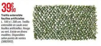 Bricorama Treillis extensible feuilles artificielles offre