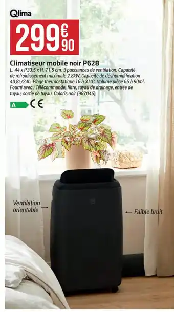 Bricorama Climatiseur mobile noir P628 offre