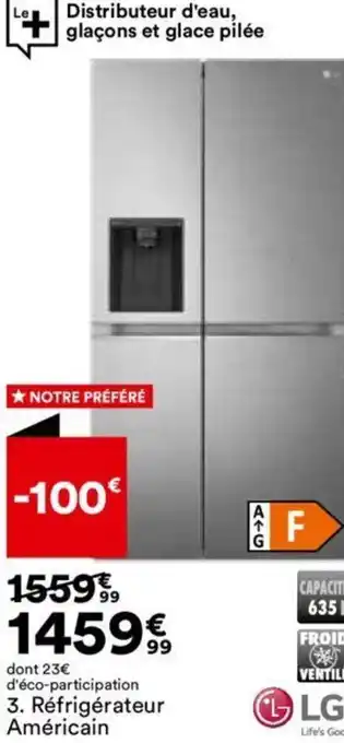 BUT FROID Réfrigérateur Américain offre