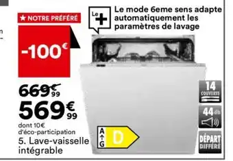 BUT Lave-vaisselle intégrable offre
