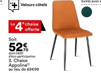 BUT Chaise Appoline Velours offre