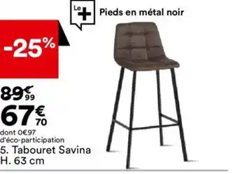 BUT Tabouret Savina H.63 Cm offre